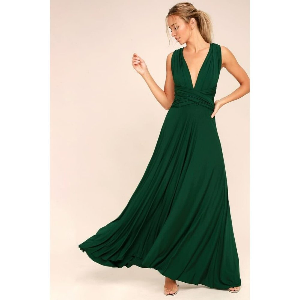 Lulu's Elegant Green Wedding Dress